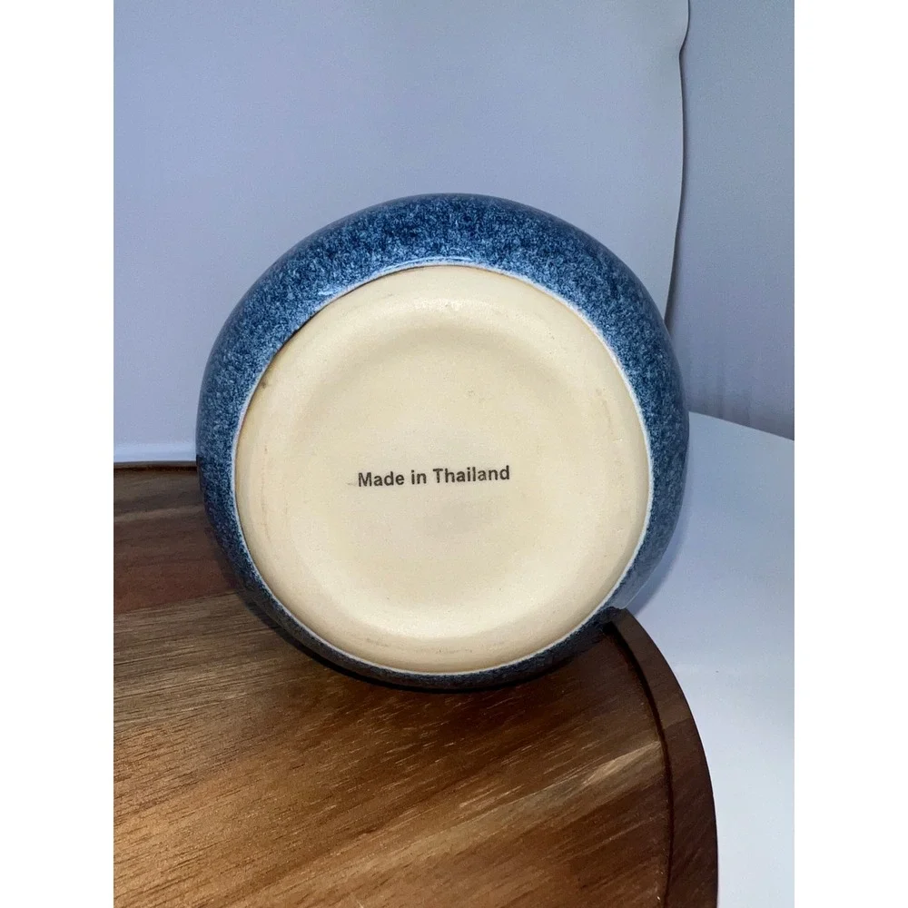 Modern Blue Ceramic‎ Vase Grid Pattern Home Decor Accent